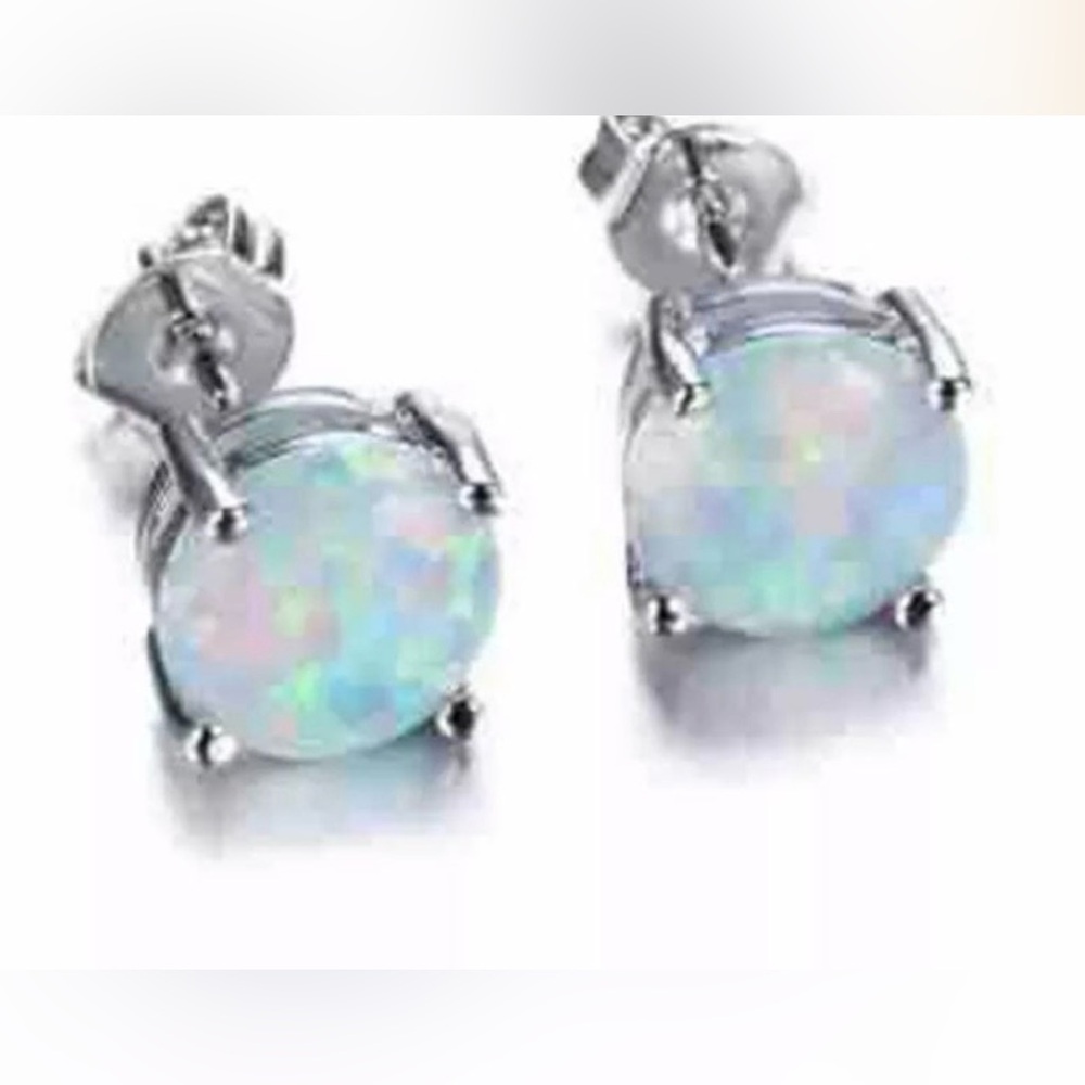 New-White Opal Earrings